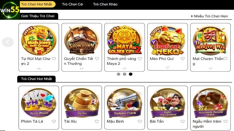 Sản phẩm đa dạng giúp đại lý Win55 dễ thu hút người chơi